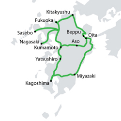All Kyushu area railing network map 