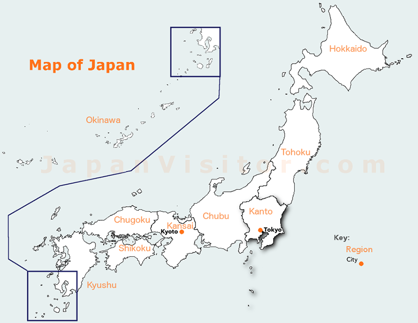 Tokyo Map, Kanto.