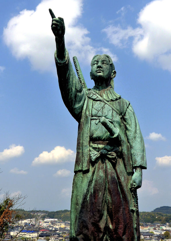 Statue of Shiro Amakusa the 16 year old leader of the Amakusa-Shimabara Rebellion.