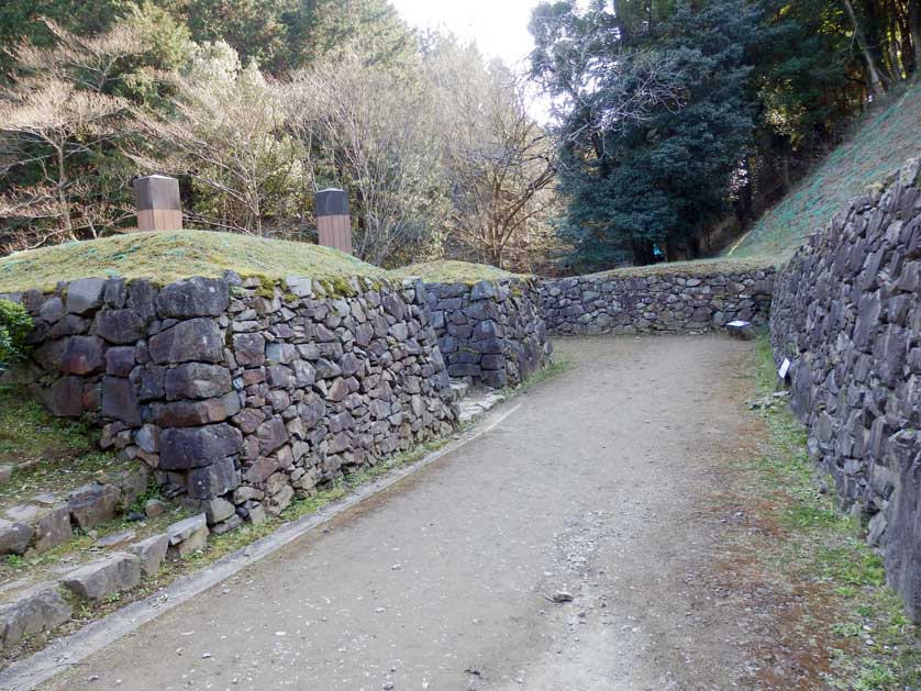 Restored fortifications at Hachioji Castle Ruins, Hachioji.