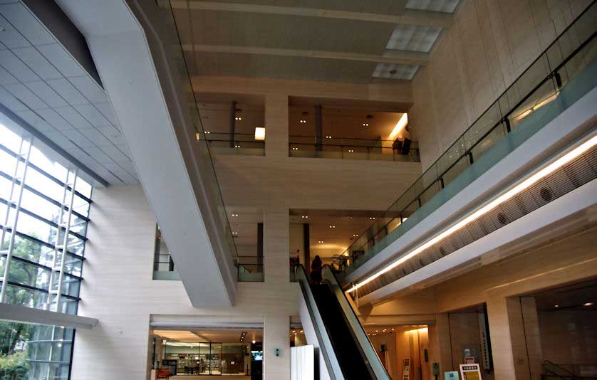 The lobby in the Hiroshima Prefectural Art Museum.