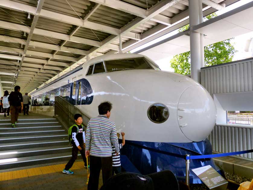 The first Shinkansen, the 0 Series at the Promenade, Kyoto Railway Museum.