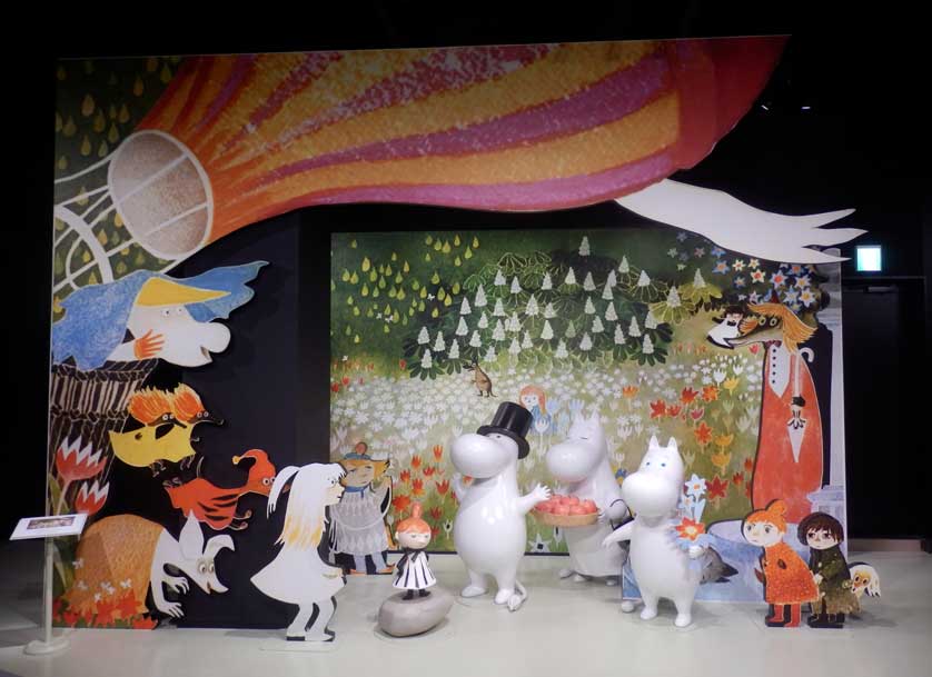 Moomin characters at the museum inside the Kokemus House.