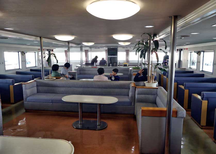 The lounge of the Shimatetsu Ferry connecting Shimabara Peninsula with the Amakusa Islands.