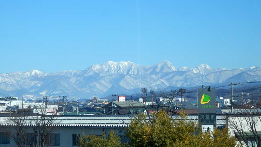 View from JR Tendo Station towards the mountains east of Tendo.