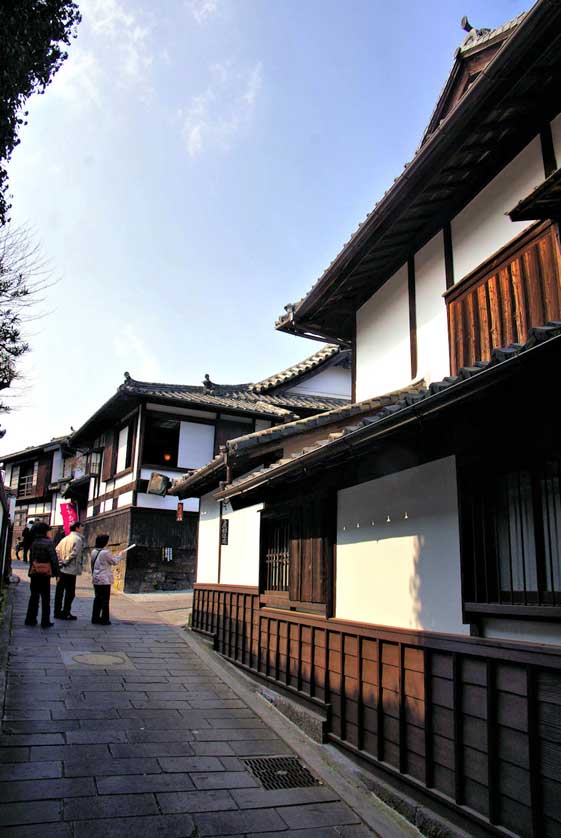 The stone paved street of Nioza District in Usuki, Oita Prefecture, Kyushu.