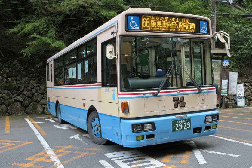 Hankyu Bus, Yoshiminedera Temple, Kyoto, Japan.
