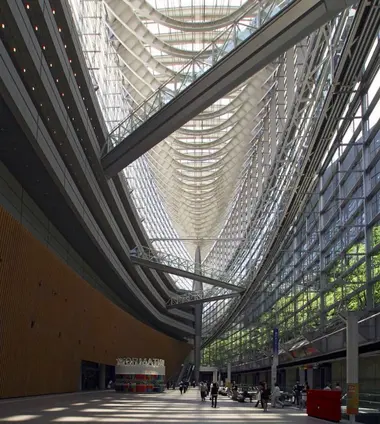 Glass roof inside Tokyo International Forum