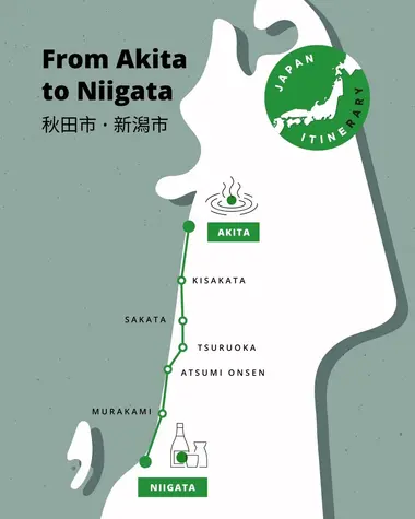 A map of the itinerary