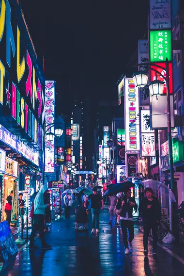 Quartier de Shibuya de nuit