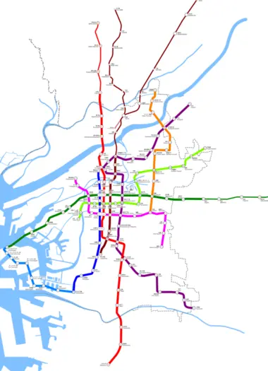 Plan métro Osaka