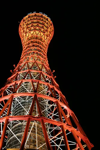 Kobe Port Tower illuminated at night