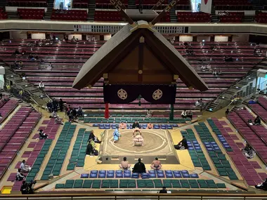 Early match at a sumo tournament