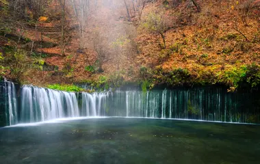 Shiraito Falls in Autumn, Karuizawa, Nagano