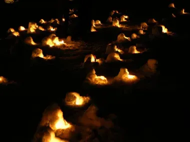 Les petits igloos du festival de la neige de Yokote.