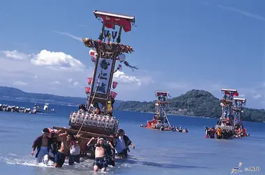 "Kiriko" lanterns are used during the Kiriko matsuri festival, Noto peninsula