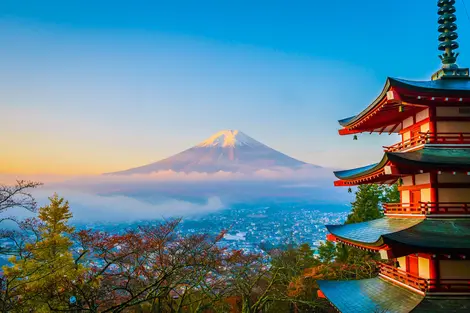 Mount Fuji from Kawaguchiko pagoda