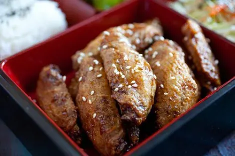 The grilled chicken wings tebasaki, a specialty of Nagoya.