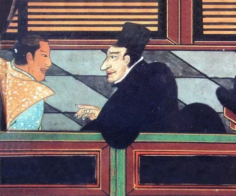Un missionario cristiano e un Samurai (1600).