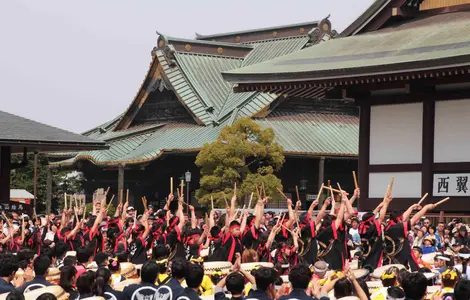 Les joueurs de Taiko au Narita Taiko Matsuri.