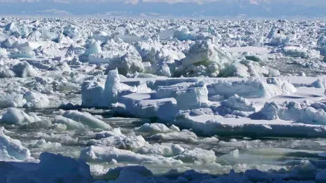 La mer de glace d'Okhotsk