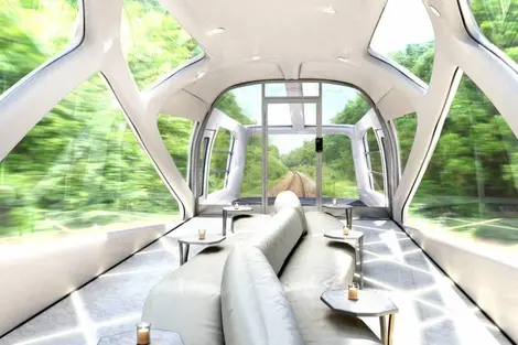 Interior of Luxury Train Shiki Shima