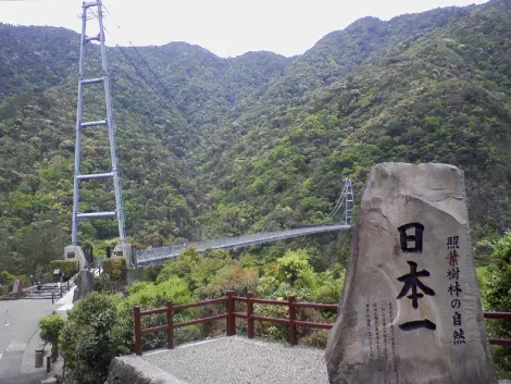 Le grand pont suspendu Teruha d'Aya a été, lors de sa construction en 1984, le plus haut pont du Japon