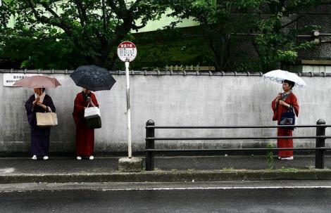 Jour de pluie lors de la saison du tsuyu au Japon