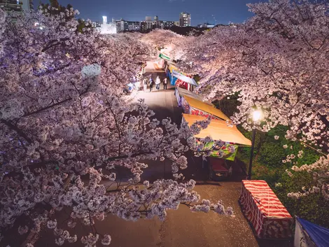 Les échoppes le long du parc Sakuranomiya