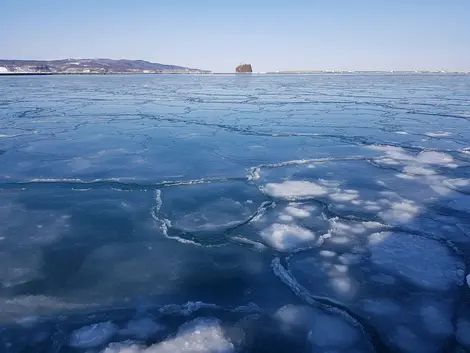 La glace vue du port d'Abashiri