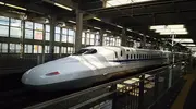 The Sanyo Shinkansen going from Hiroshima to Yamaguchi