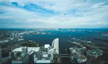 View of Yokohama harbour from Yokohama Landmark