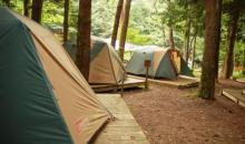 Les tente d'un camping japonais.