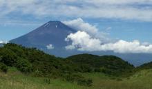 La vue du Mont Fuji depuis le Mont Komagatake.