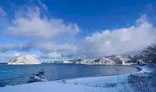 La baie d'Asamushi onsen en hiver