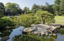 Korakuen Garden, one of the three most beautiful Japanese gardens, along with Okayama Castle