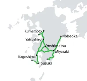South Kyushu Area Railway network map