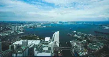 View of Yokohama harbour from Yokohama Landmark