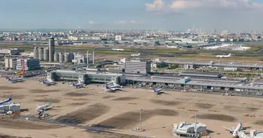 Vista aérea del Aeropuerto Internacional de Haneda Tokio