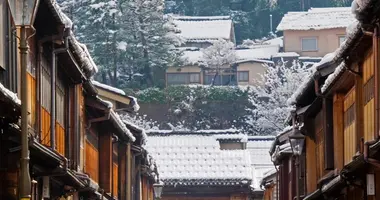 El barrio Higashi bajo la nieve.