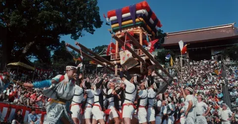 Les festivités lors du Nagasaki Kunchi 