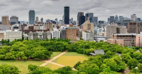 Vue depuis le château d'Osaka