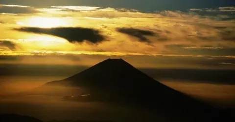 Coucher de soleil au Mont Fuji