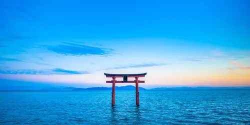 Biwa lake - Shirahige shrine sunset