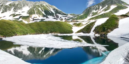 Lake Mikuriga under the gaze of Mount Tateyama