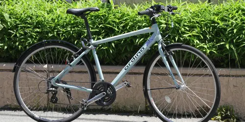A crossbike, a sturdy bicycle perfect for exploring around Mount Fuji