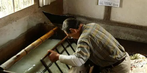 Fabrication de papier washi