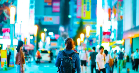 Solo woman in Shinjuku, Tokyo